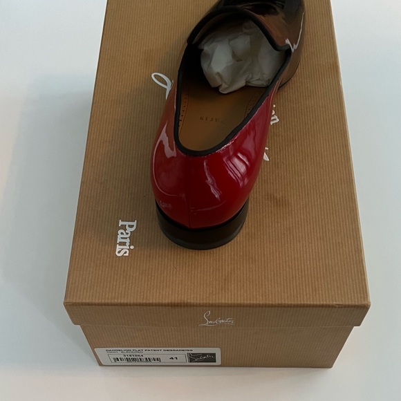 Christian Louboutin DANDELION FLAT PATENT DEGRADED BLK/RED MEN - Picture 3 of 5